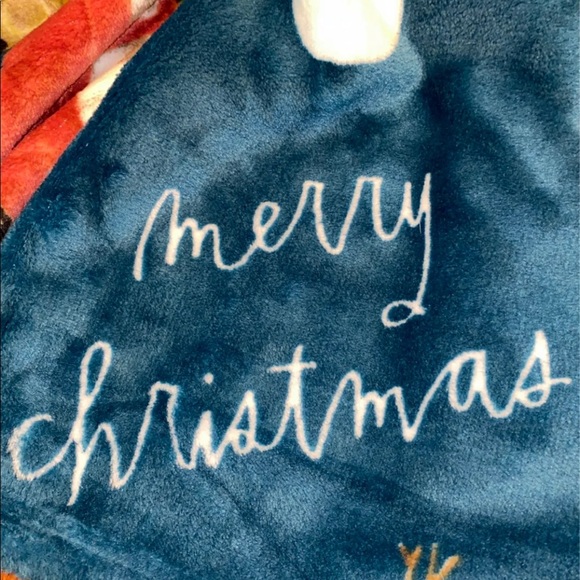 Rae Dunn merry Christmas throw blanket holiday snowman - Picture 4 of 6